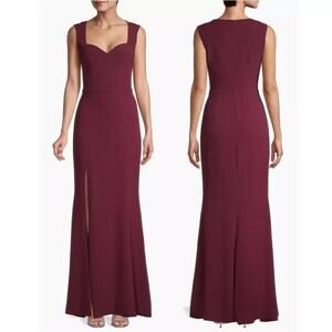 Dress the Population NWT Sandra Crepe Sleeveless Monroe Side Slit Gown M